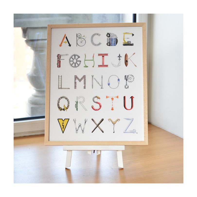 Construction Alphabet, 16" x 20" Construction Alphabet, 16" x 20"