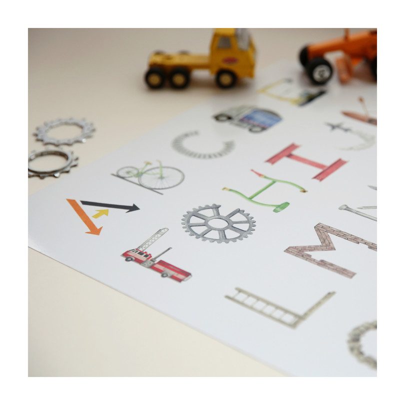 Construction Alphabet, 16" x 20" Construction Alphabet, 16" x 20"